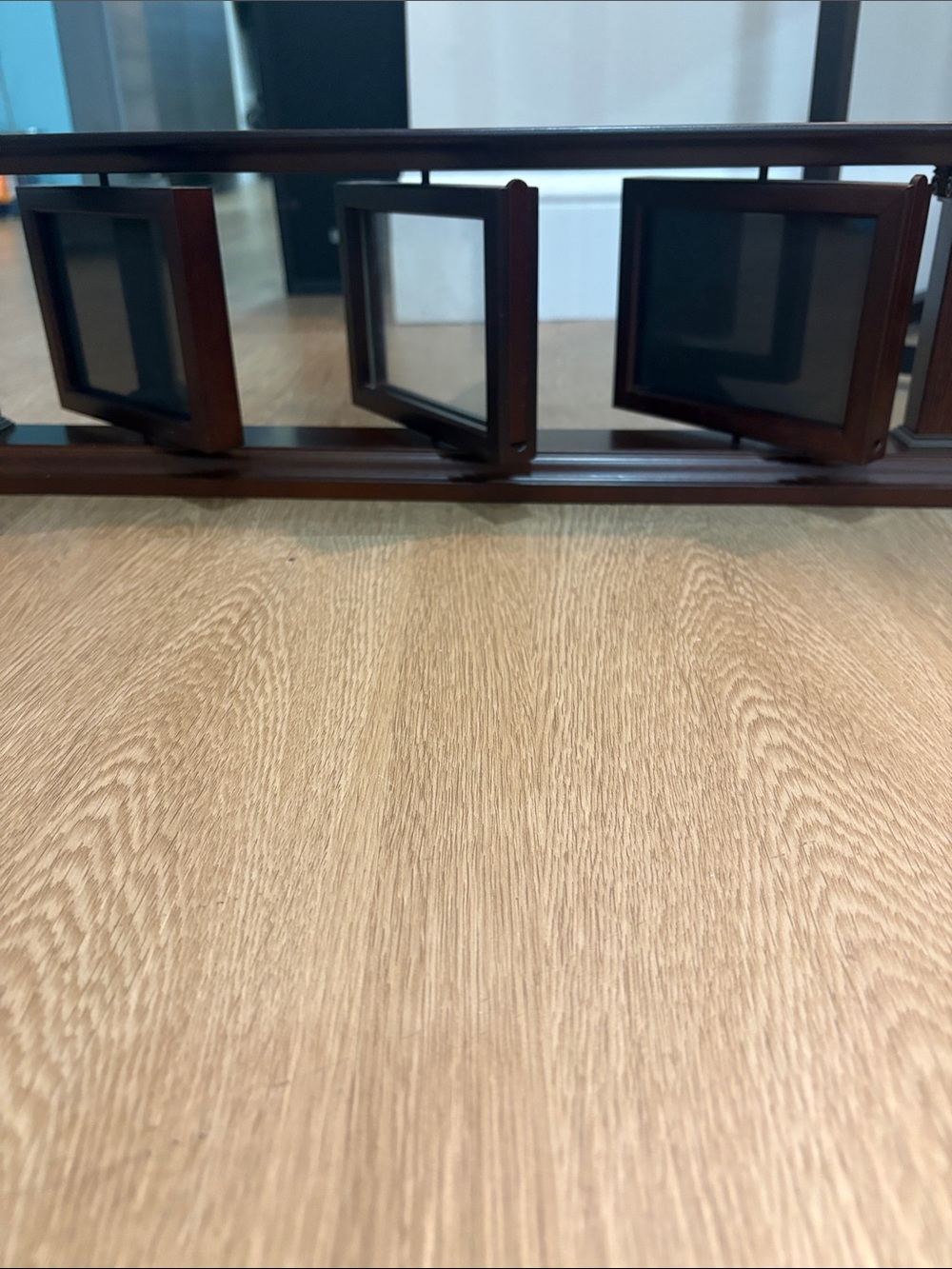Classic Dark Brown Three-Opening Picture Frame - Picture 1 of 3